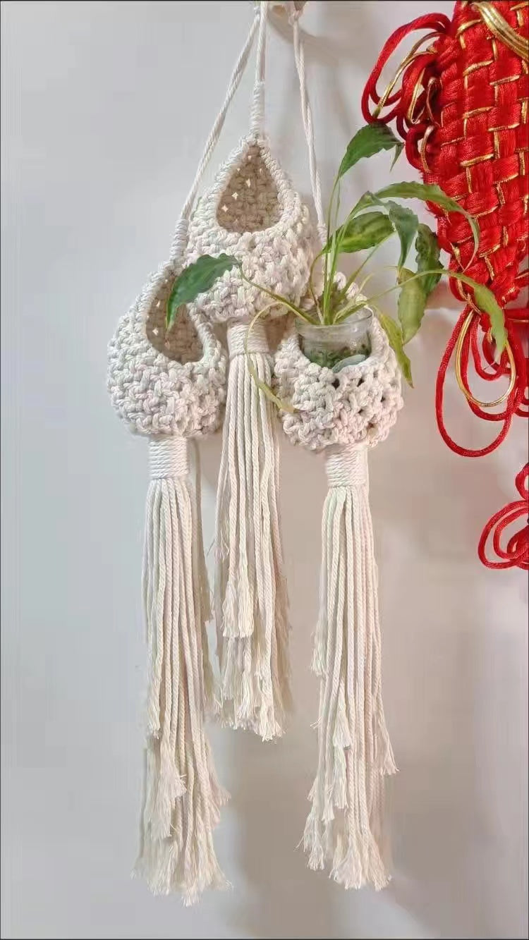 Gounong Handmade 1/2/3pcs, Indoor Small Plants, Bohemian Home Decoration Room Decoration Garden Indoor Garden, Hanging Flower Pots, Indoor Jungle, Bohemian Hanging Plants Hanging Air Plants Hanging Basket,