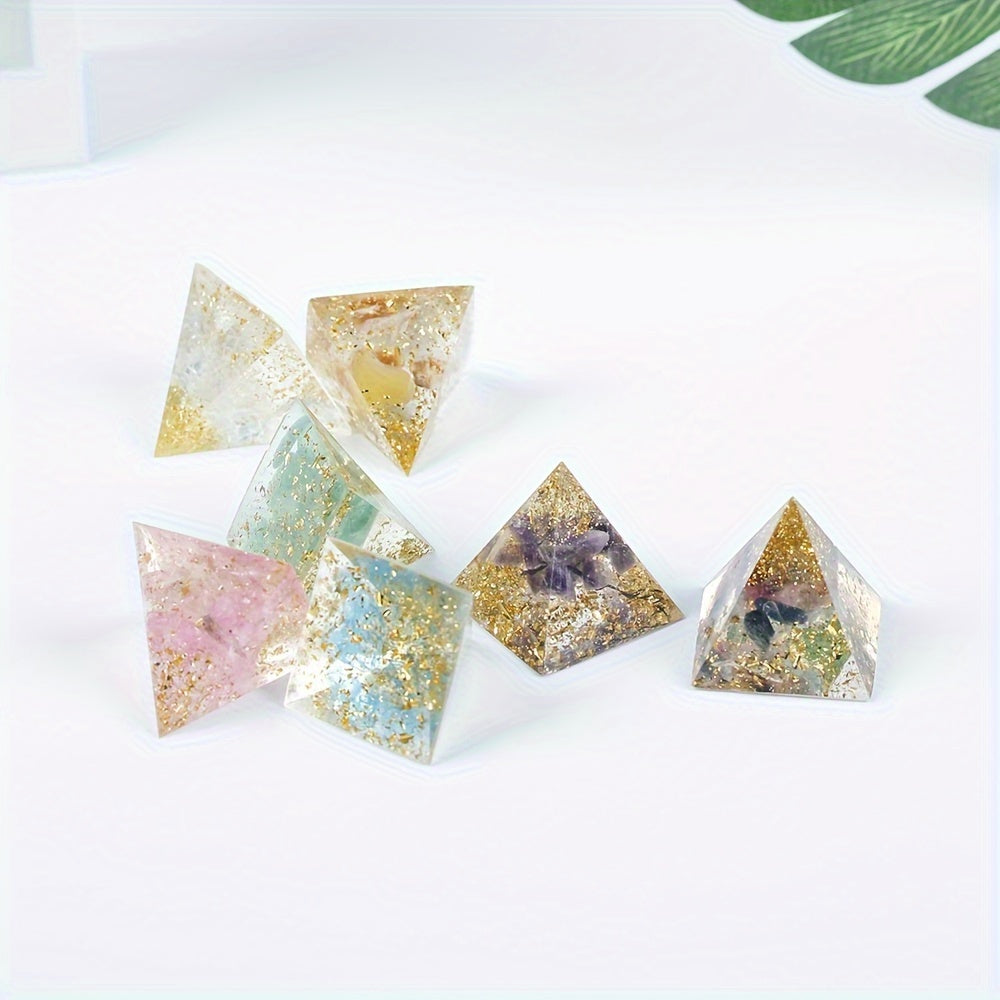 1pc 3cm Crystal Crushed Stone Ornament, Collectible Figurines Resin Drop Glue Desktop Small Ornament, Creative Holiday Gift, Tabletop Decoration, Christmas Gift