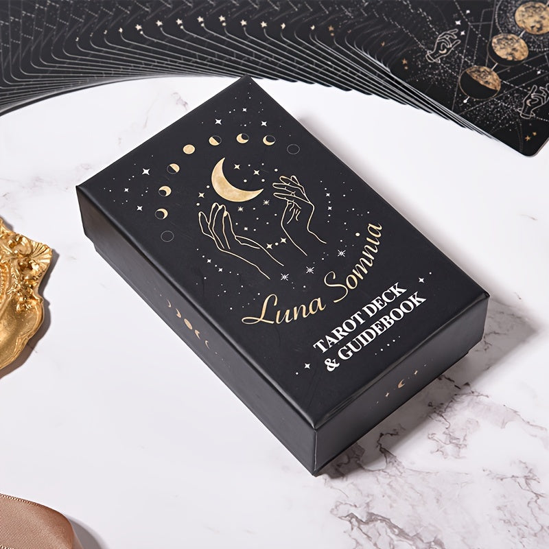 KEPNOY Luna Somnia Tarot Deck with Guidebook, 78-Card Standard Size, Paper Material, Fortune Telling Game for Halloween, Christmas, Thanksgiving Gift