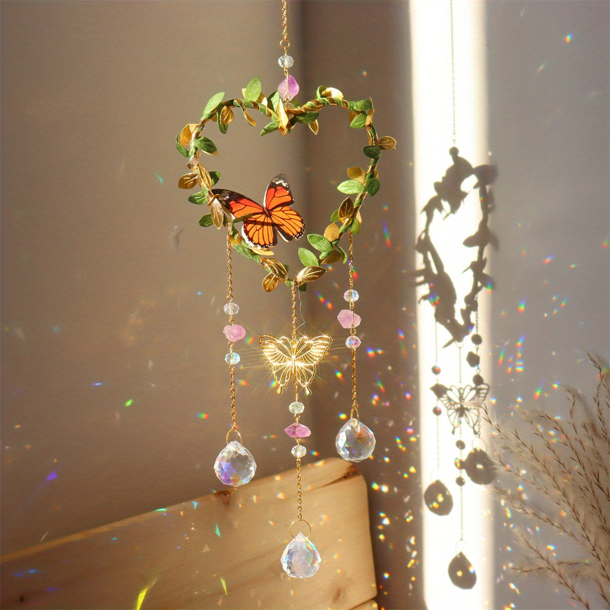 1pc Crystal Sun Catcher, Moon Wind Chime Pendant For Wedding Party Home Decoration Car Hanging Hanging Ornament Suncatcher, Photo Props, Outdoor Decor