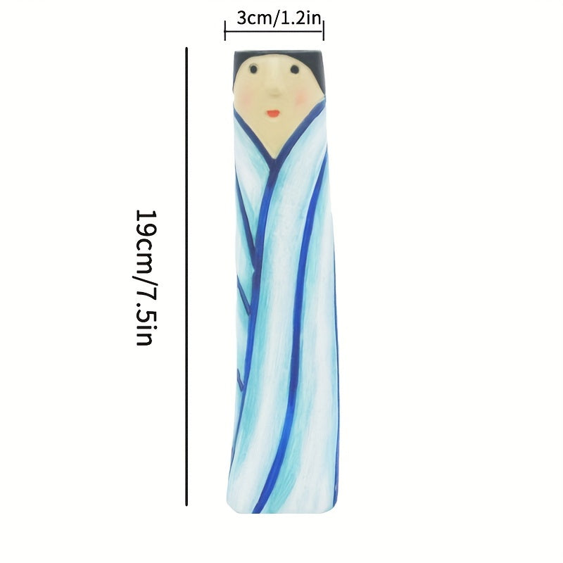1pc Resin Spring Family Bud Vase, Bohemian Character Vase for Shelf Decor, Bathroom, Bedroom, Home Office, Wife Gift