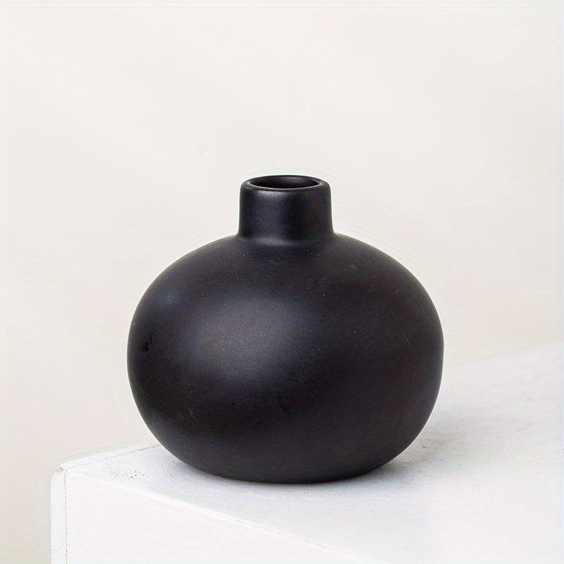 1pc Ceramic Fragrance Reed Diffuser Bottle Ceramic Vase Round Diffuser Jar 8.99cm Fragrance Accessories Use for DIY Replacement