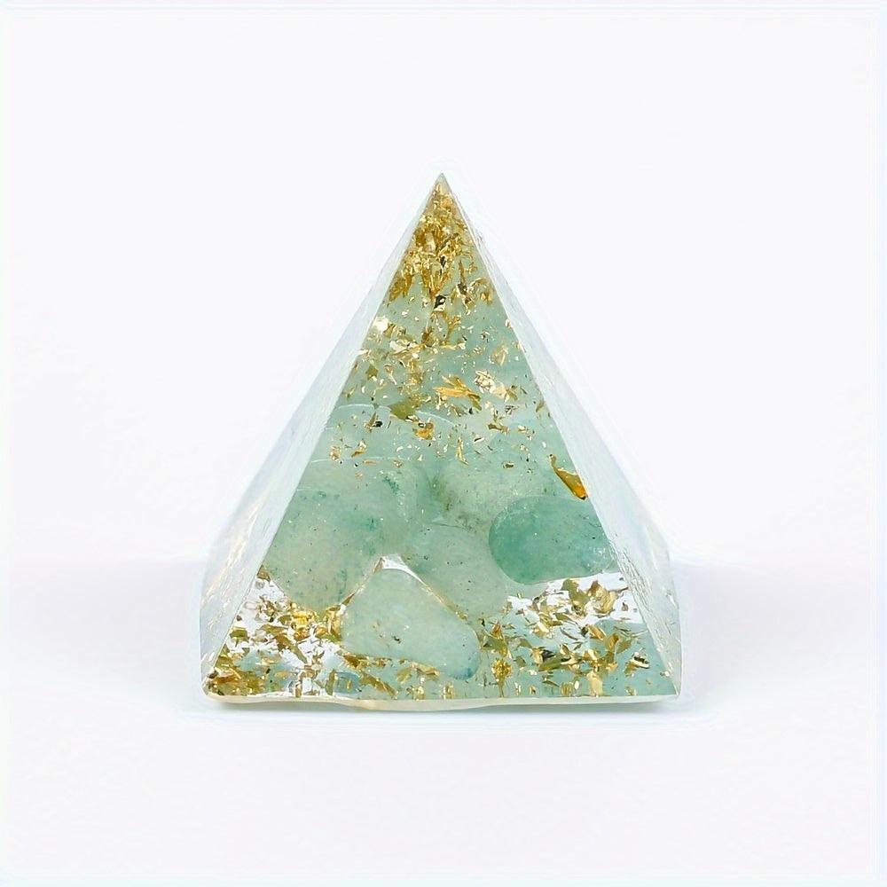1pc Crystal Fragment Ornament, Pyramid Triangle Epoxy Resin Drop Glue Desktop Small Ornament, Holiday Gift, Car Decorations, Home Decorations