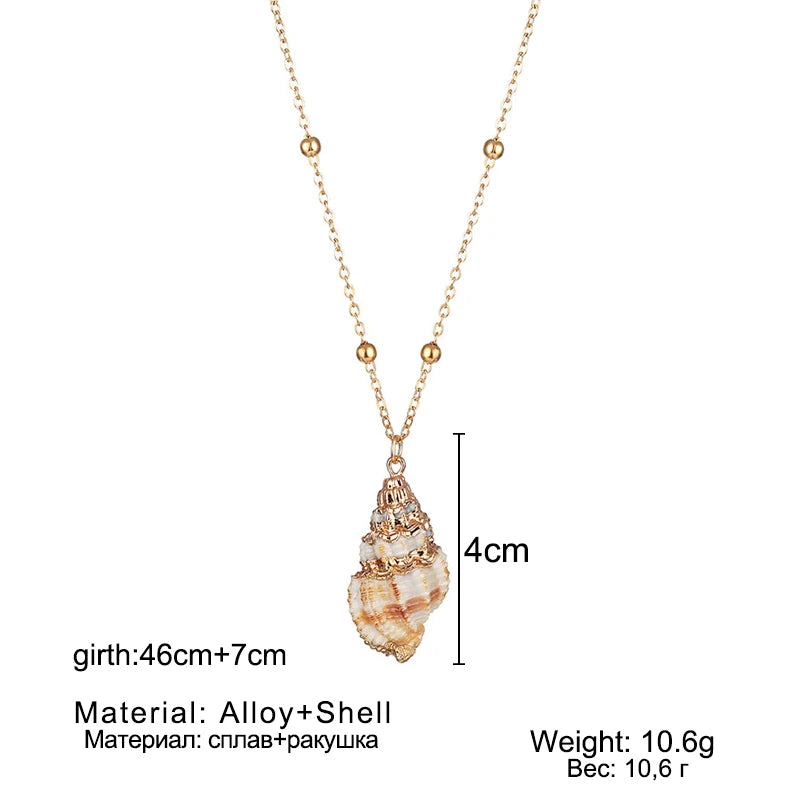 Hot 2019 Bohemia Conch Shells Necklace Sea Beach Pendant Necklace For Women Female Cowrie Summer Party Gift Jewelry
