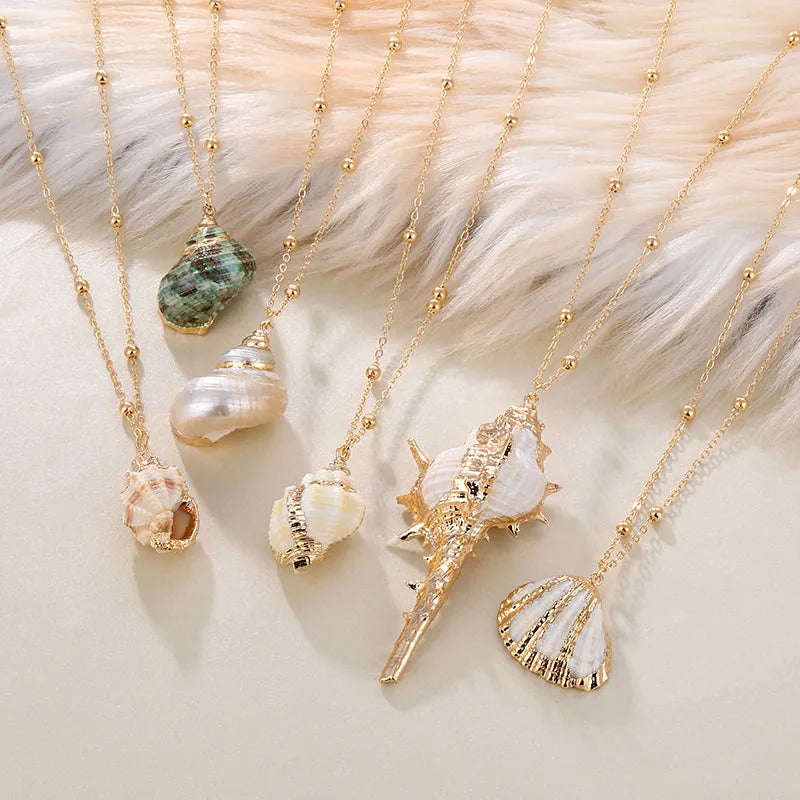 Hot 2019 Bohemia Conch Shells Necklace Sea Beach Pendant Necklace For Women Female Cowrie Summer Party Gift Jewelry