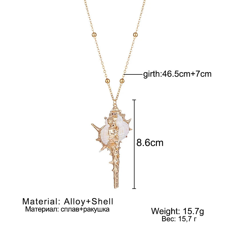 Hot 2019 Bohemia Conch Shells Necklace Sea Beach Pendant Necklace For Women Female Cowrie Summer Party Gift Jewelry