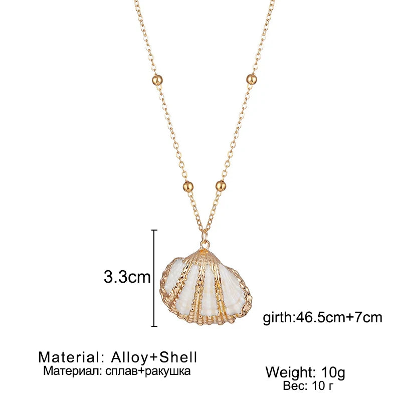 Hot 2019 Bohemia Conch Shells Necklace Sea Beach Pendant Necklace For Women Female Cowrie Summer Party Gift Jewelry
