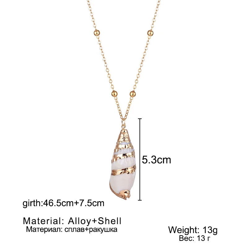 Hot 2019 Bohemia Conch Shells Necklace Sea Beach Pendant Necklace For Women Female Cowrie Summer Party Gift Jewelry