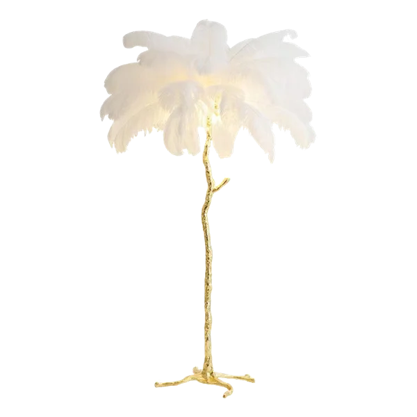 Nordic Creative Feather Design Floor Lamp for Living Room Bedroom Office or Hotel Decoration