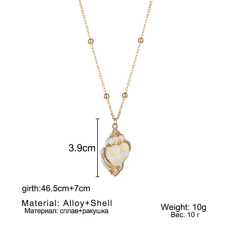 Hot 2019 Bohemia Conch Shells Necklace Sea Beach Pendant Necklace For Women Female Cowrie Summer Party Gift Jewelry