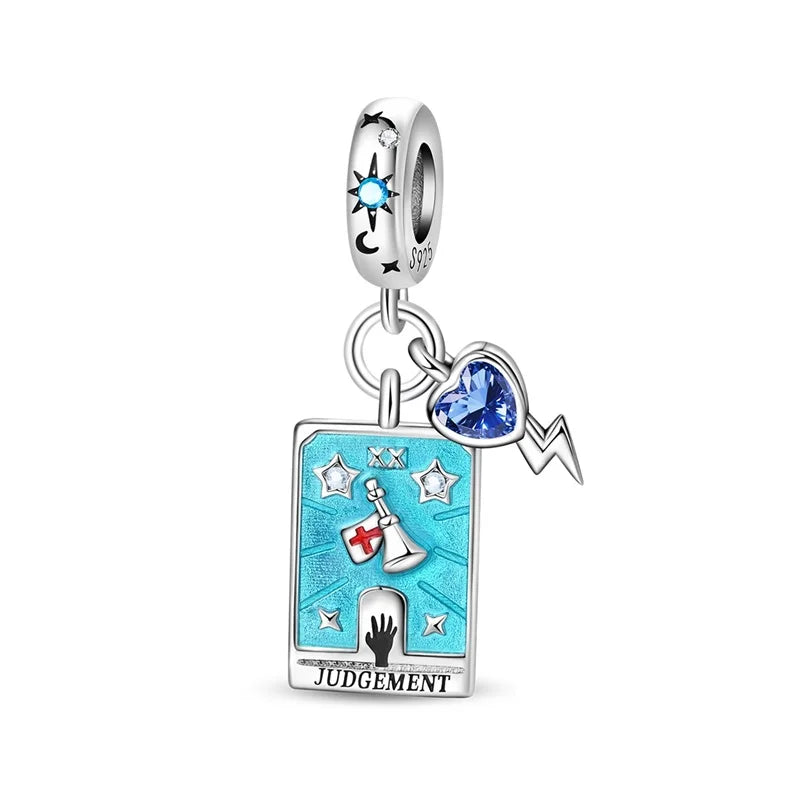 925 Sterling Silver Classic Sun Moon Stars Magic Tarot Charms Pendants For Women Fit 925 Original Bracelets DIY Jewelry