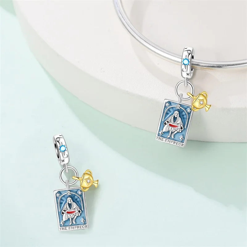925 Sterling Silver Classic Sun Moon Stars Magic Tarot Charms Pendants For Women Fit 925 Original Bracelets DIY Jewelry