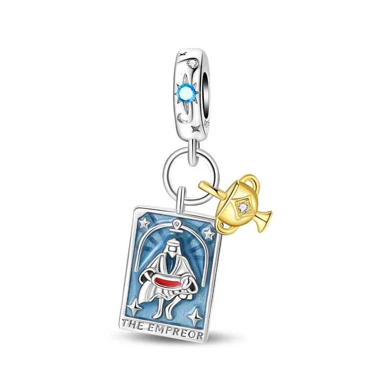 925 Sterling Silver Classic Sun Moon Stars Magic Tarot Charms Pendants For Women Fit 925 Original Bracelets DIY Jewelry