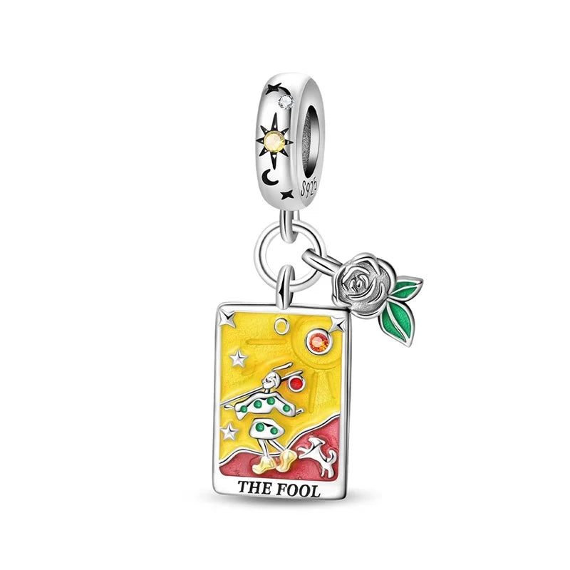 925 Sterling Silver Classic Sun Moon Stars Magic Tarot Charms Pendants For Women Fit 925 Original Bracelets DIY Jewelry