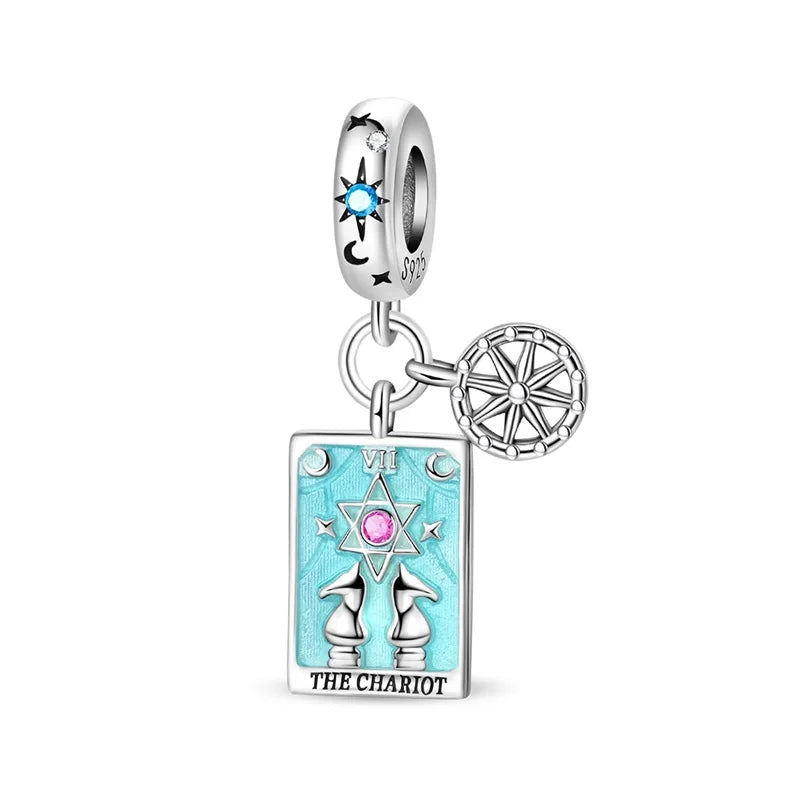 925 Sterling Silver Classic Sun Moon Stars Magic Tarot Charms Pendants For Women Fit 925 Original Bracelets DIY Jewelry