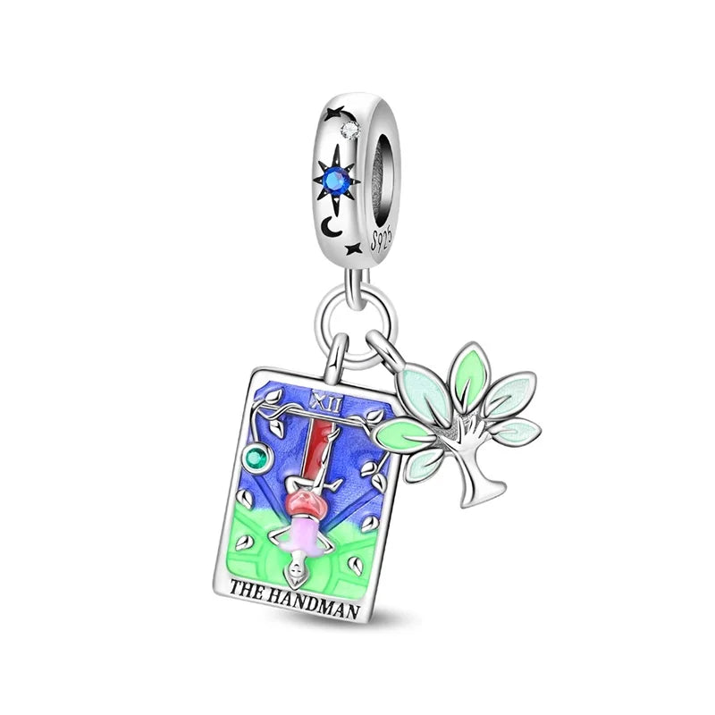 925 Sterling Silver Classic Sun Moon Stars Magic Tarot Charms Pendants For Women Fit 925 Original Bracelets DIY Jewelry