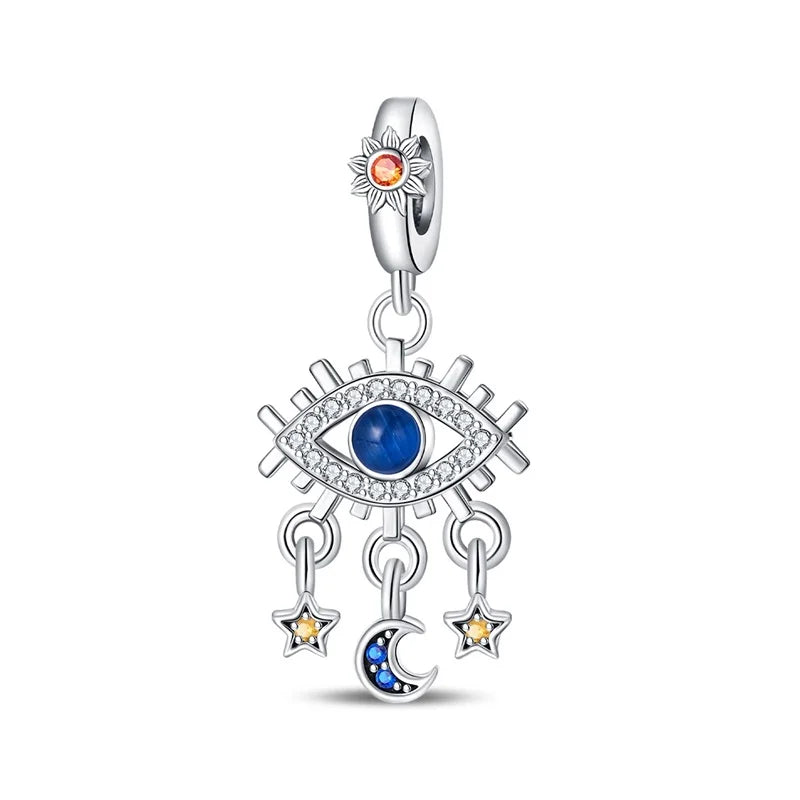 925 Sterling Silver Classic Sun Moon Stars Magic Tarot Charms Pendants For Women Fit 925 Original Bracelets DIY Jewelry