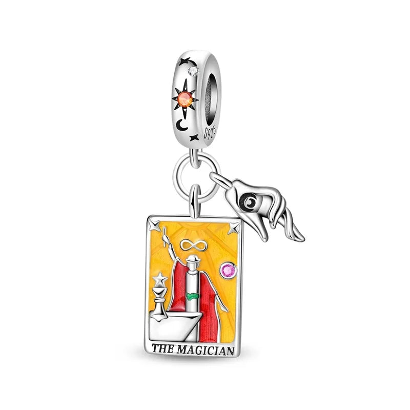925 Sterling Silver Classic Sun Moon Stars Magic Tarot Charms Pendants For Women Fit 925 Original Bracelets DIY Jewelry