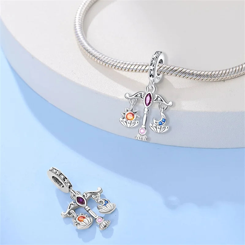 925 Sterling Silver Classic Sun Moon Stars Magic Tarot Charms Pendants For Women Fit 925 Original Bracelets DIY Jewelry