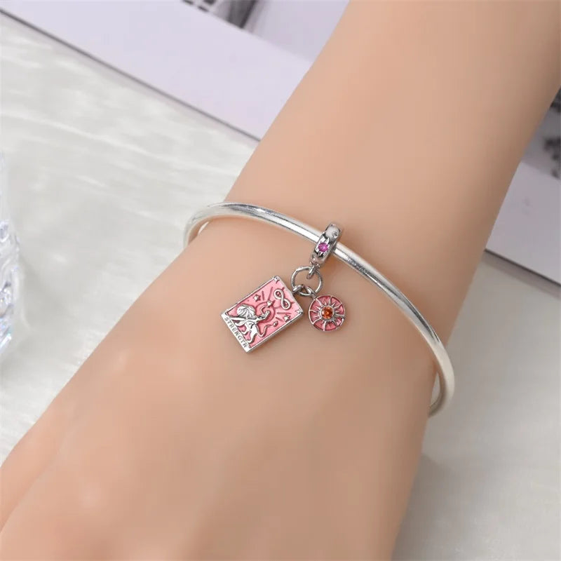 925 Sterling Silver Classic Sun Moon Stars Magic Tarot Charms Pendants For Women Fit 925 Original Bracelets DIY Jewelry