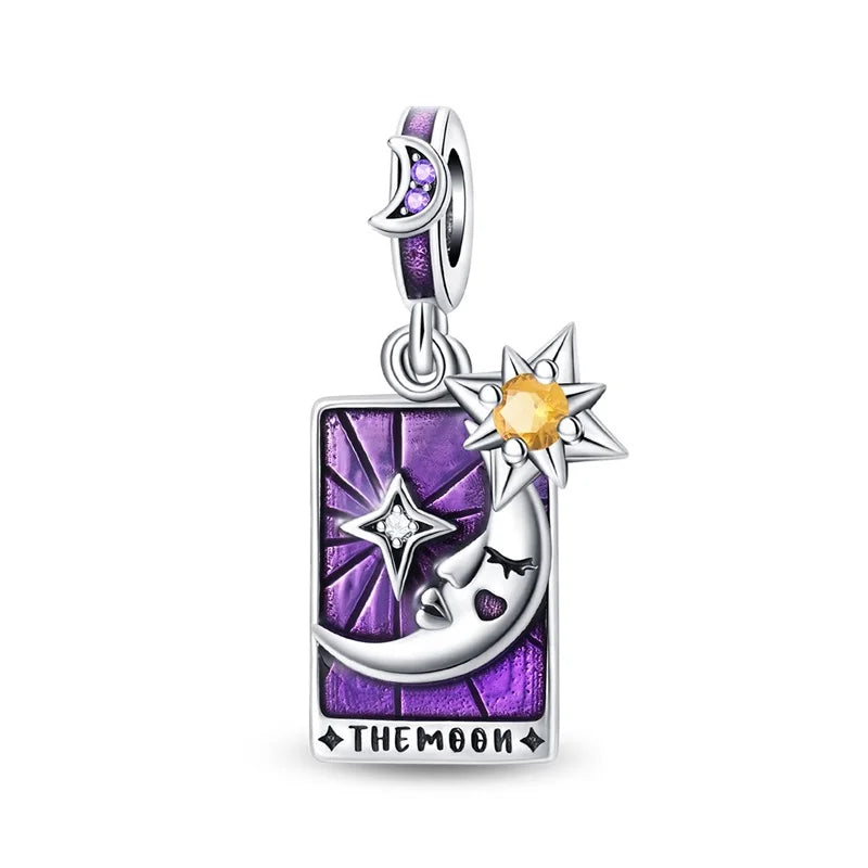 925 Sterling Silver Classic Sun Moon Stars Magic Tarot Charms Pendants For Women Fit 925 Original Bracelets DIY Jewelry
