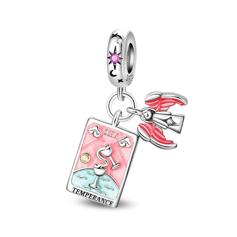925 Sterling Silver Classic Sun Moon Stars Magic Tarot Charms Pendants For Women Fit 925 Original Bracelets DIY Jewelry