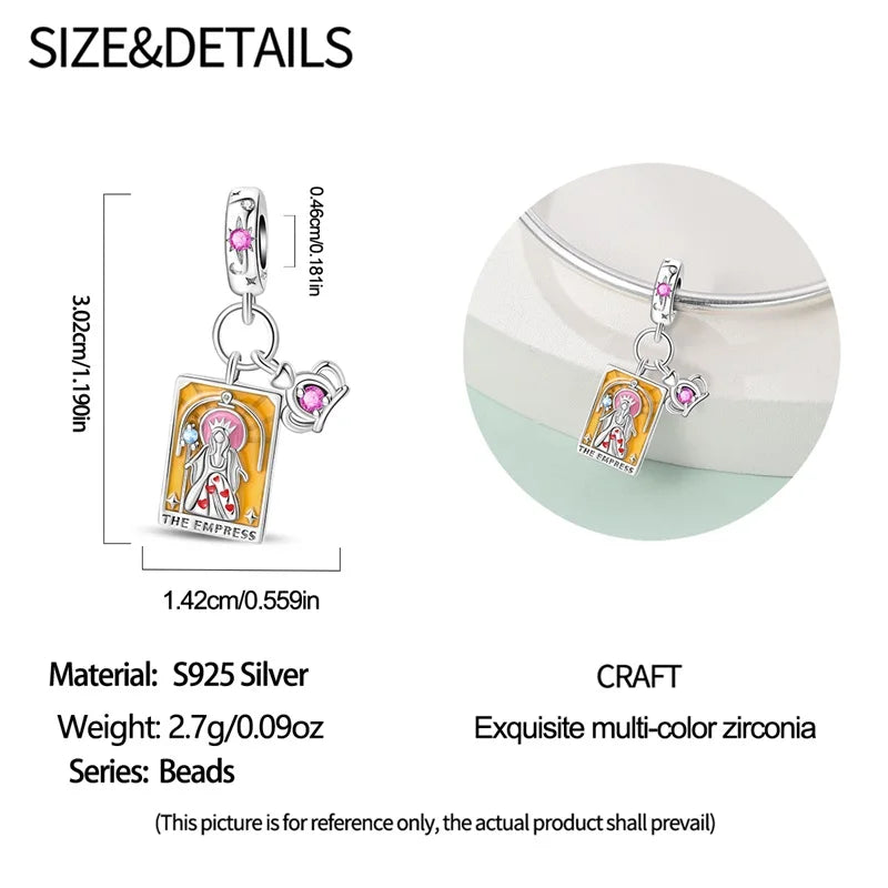 925 Sterling Silver Classic Sun Moon Stars Magic Tarot Charms Pendants For Women Fit 925 Original Bracelets DIY Jewelry