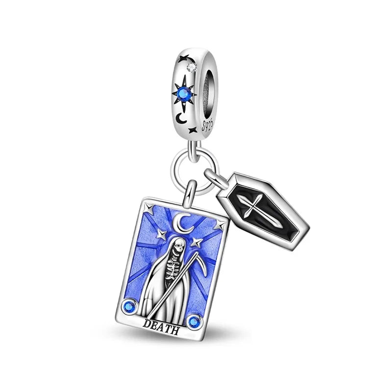 925 Sterling Silver Classic Sun Moon Stars Magic Tarot Charms Pendants For Women Fit 925 Original Bracelets DIY Jewelry