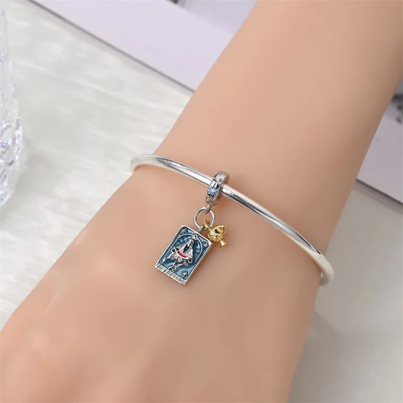 925 Sterling Silver Classic Sun Moon Stars Magic Tarot Charms Pendants For Women Fit 925 Original Bracelets DIY Jewelry