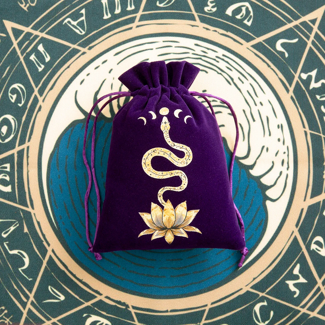 6pcs Velvet Moon Sun Tarot Storage Bag Board Game Cards Embroidery Drawstring Package Witchcraft Supplies for Altar Tarot Pouch