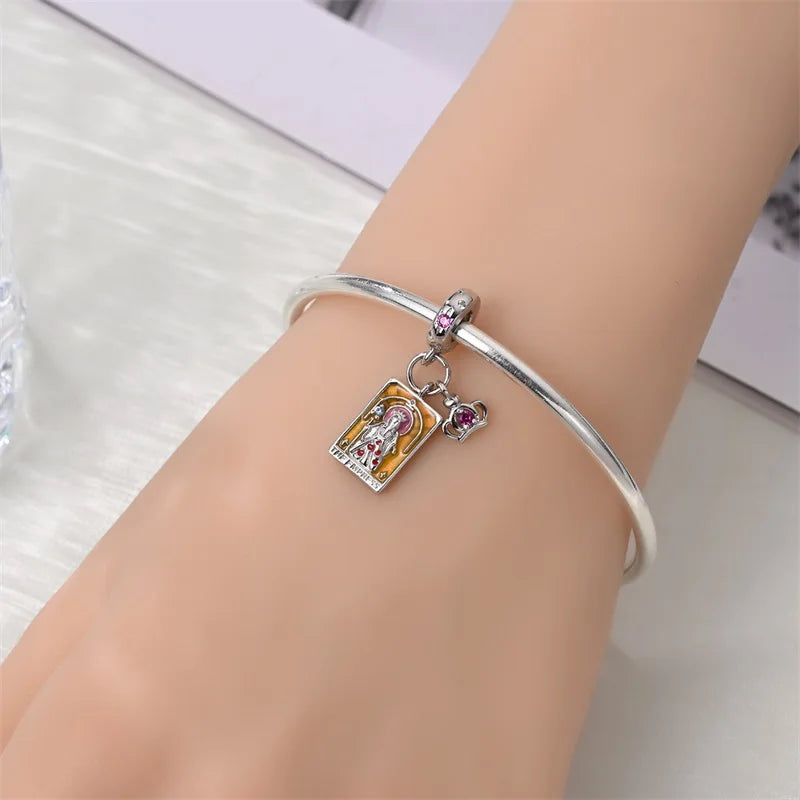 925 Sterling Silver Classic Sun Moon Stars Magic Tarot Charms Pendants For Women Fit 925 Original Bracelets DIY Jewelry