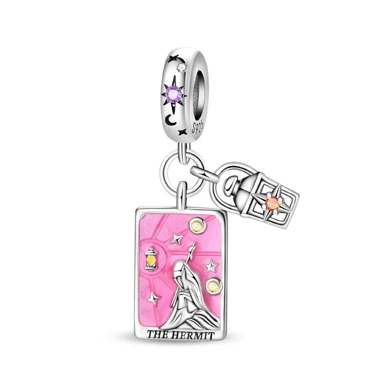 925 Sterling Silver Classic Sun Moon Stars Magic Tarot Charms Pendants For Women Fit 925 Original Bracelets DIY Jewelry