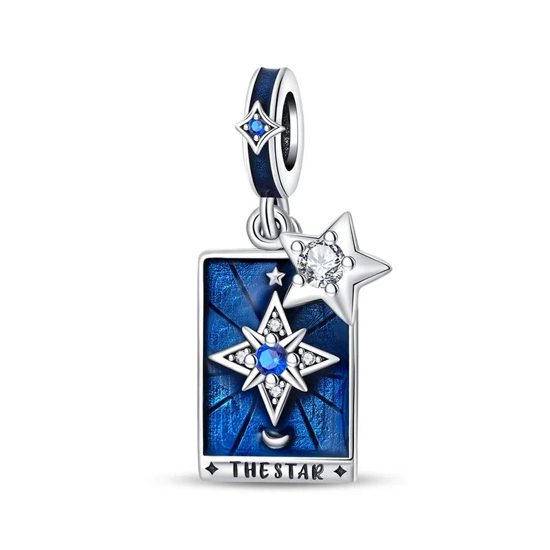 925 Sterling Silver Classic Sun Moon Stars Magic Tarot Charms Pendants For Women Fit 925 Original Bracelets DIY Jewelry