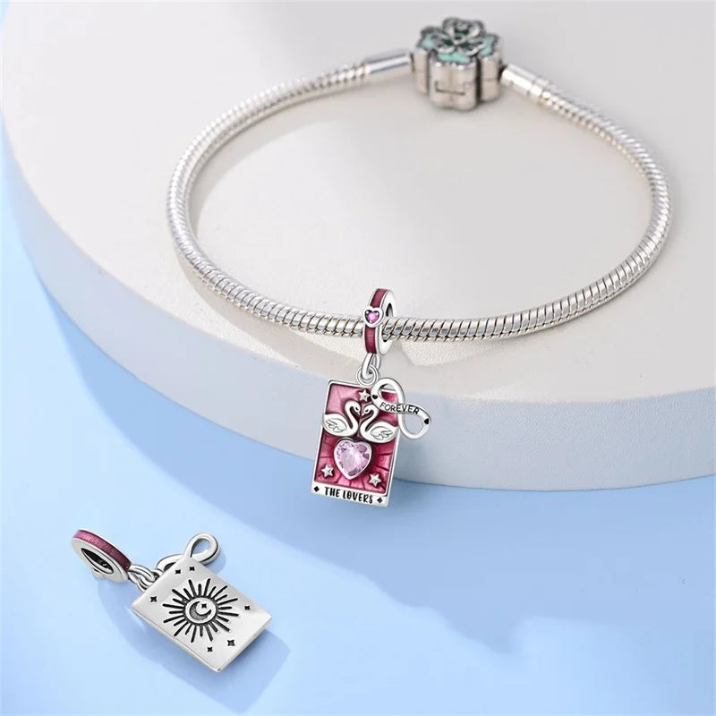 925 Sterling Silver Classic Sun Moon Stars Magic Tarot Charms Pendants For Women Fit 925 Original Bracelets DIY Jewelry