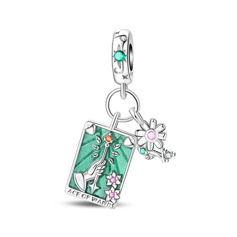 925 Sterling Silver Classic Sun Moon Stars Magic Tarot Charms Pendants For Women Fit 925 Original Bracelets DIY Jewelry