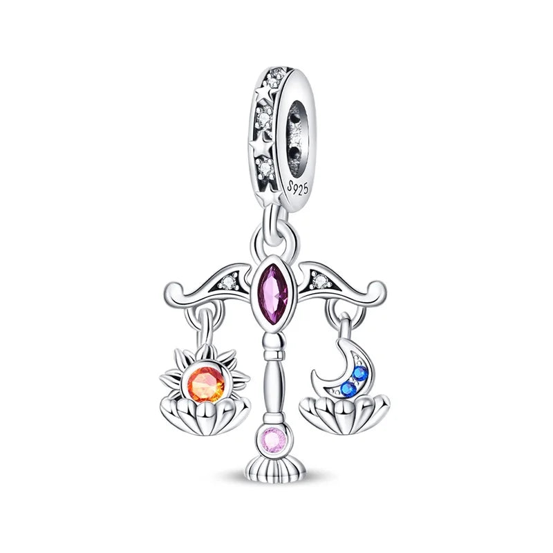 925 Sterling Silver Classic Sun Moon Stars Magic Tarot Charms Pendants For Women Fit 925 Original Bracelets DIY Jewelry