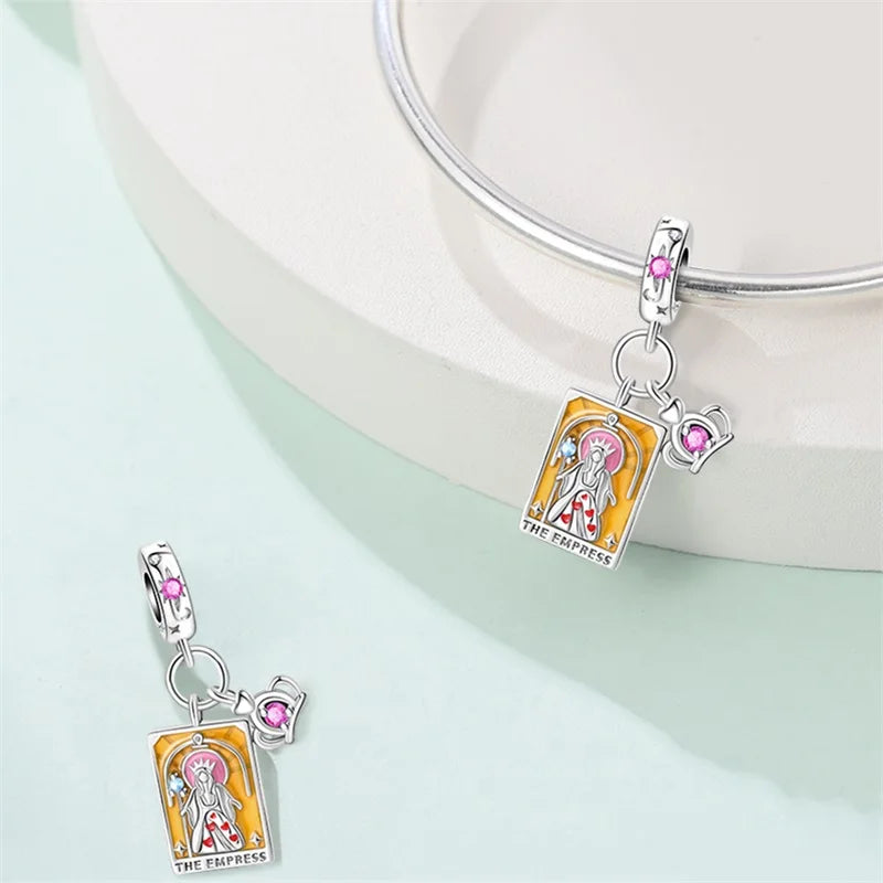925 Sterling Silver Classic Sun Moon Stars Magic Tarot Charms Pendants For Women Fit 925 Original Bracelets DIY Jewelry