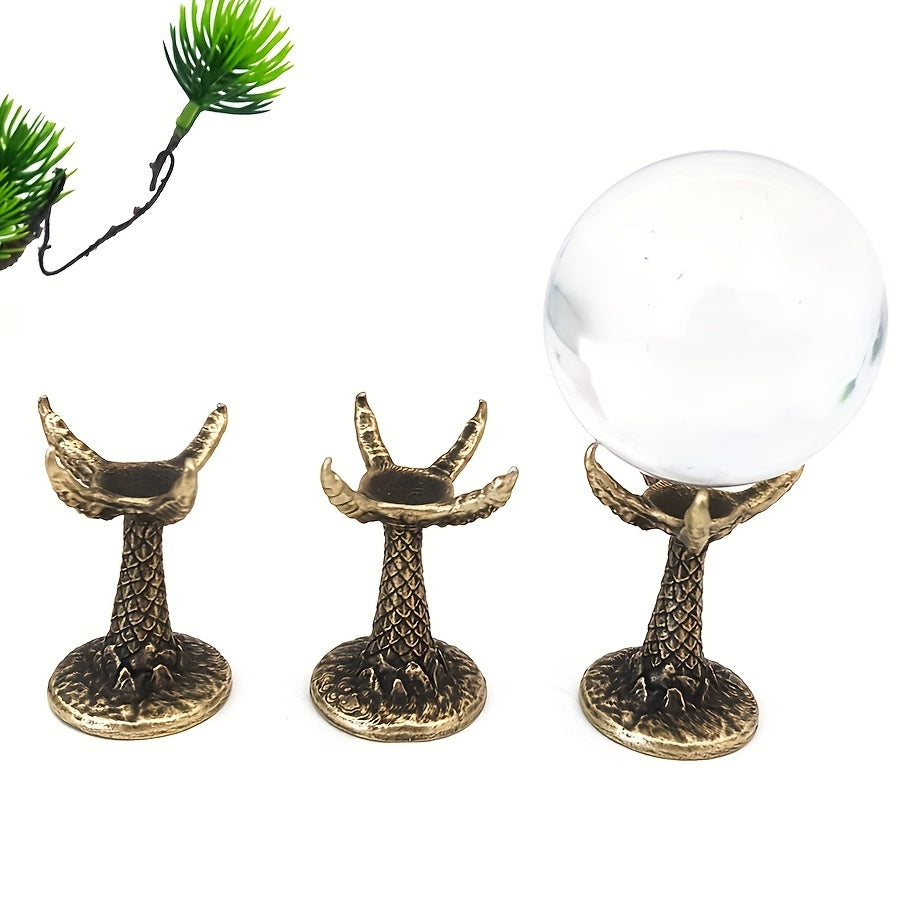 1 Elegant Dragon Claw Crystal Ball Holder - Ornate Metal Base with Textured Finish, Classic Style Home & Office Decor, Ideal for Holiday Gifts, Animal Theme Display (Ball Not Included), Office Decorative Piece|Ornate Decorati