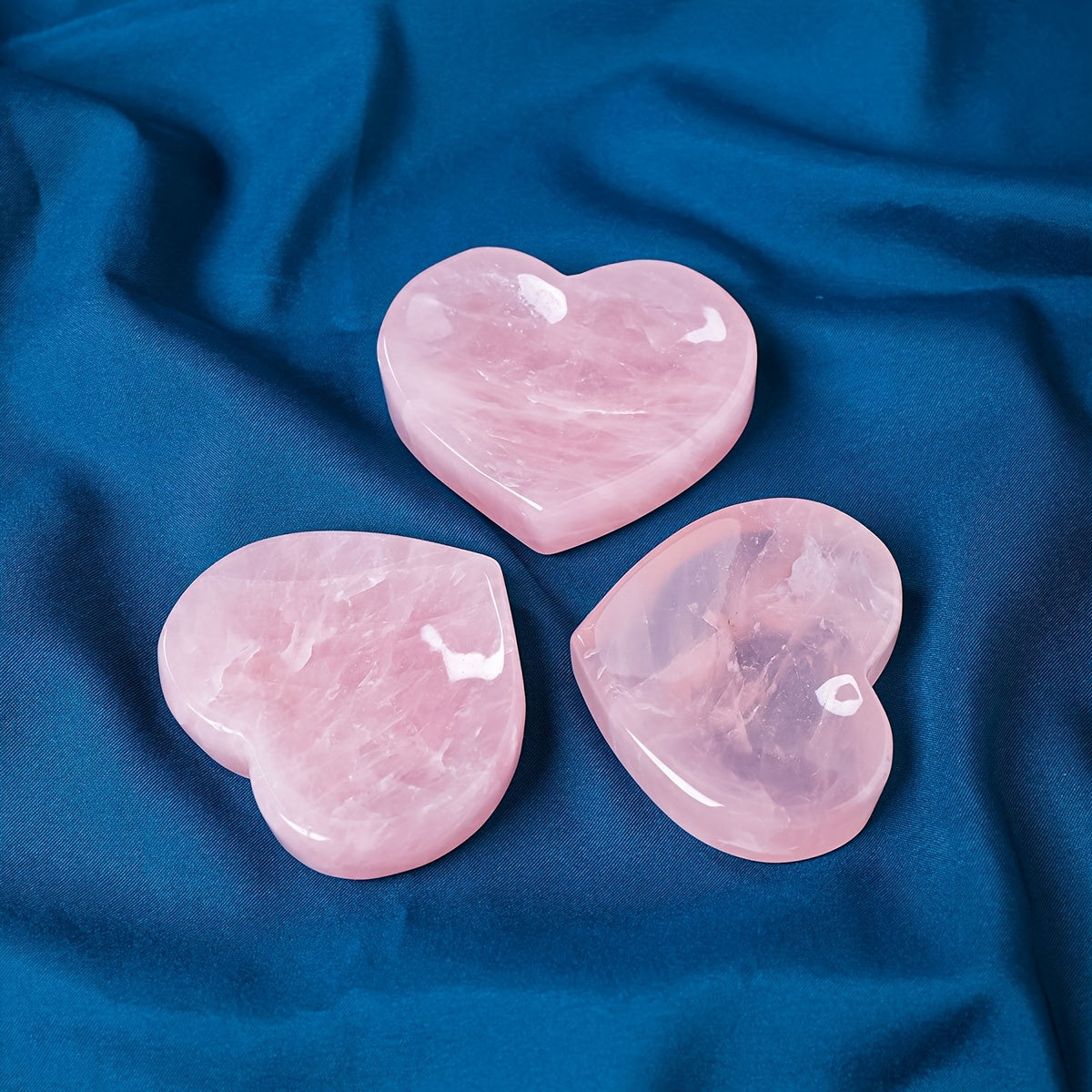 Runyangshi Pink Rose Quartz Heart-Shaped Crystal Bowl - Polished Natural Stone, Perfect for Home & Office Decor, Ideal Gift for Christmas, Mother's Day, Valentine's