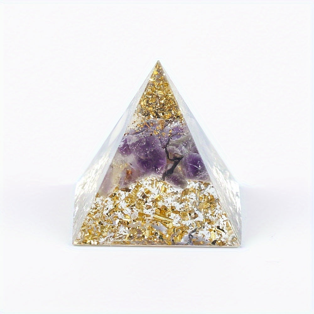 1pc Crystal Fragment Ornament, Pyramid Triangle Epoxy Resin Drop Glue Desktop Small Ornament, Holiday Gift, Car Decorations, Home Decorations