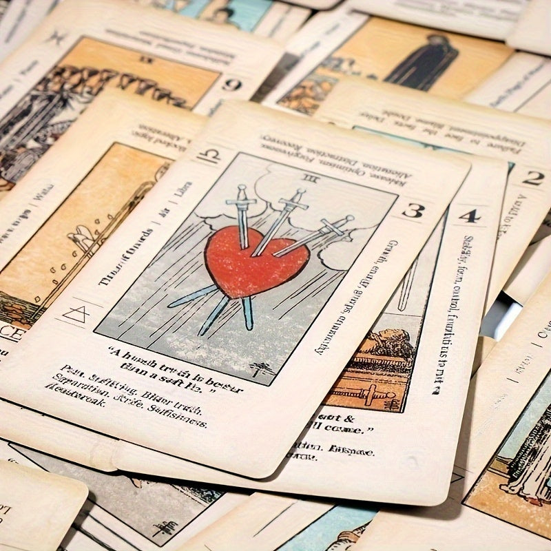 Meaning Tarot Card With Meaning On Them Beginner Tarot Keyword Antiqued Tarot Deck Learn Tarot 78 Cards, Gaming Gift