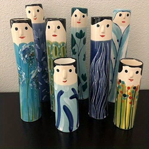 1pc Resin Spring Family Bud Vase, Bohemian Character Vase for Shelf Decor, Bathroom, Bedroom, Home Office, Wife Gift