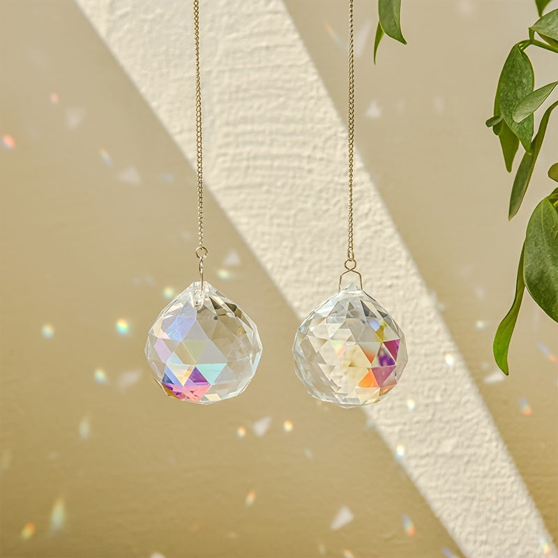 UNICI Crystal Suncatcher Prism Ball - Feng Shui Window Hanging Pendant 40mm for Rainbow Catcher