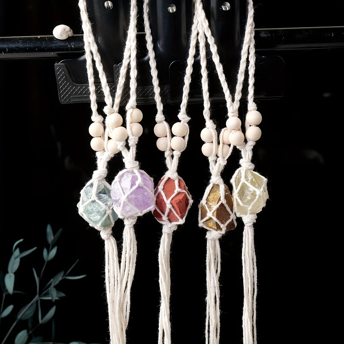 1pc Handmade Natural Crystal Rough Stone Car Pendant - Unique Irregular Shape Home Decoration, No Power Supply, No Feathers, Suitable for All Occasions