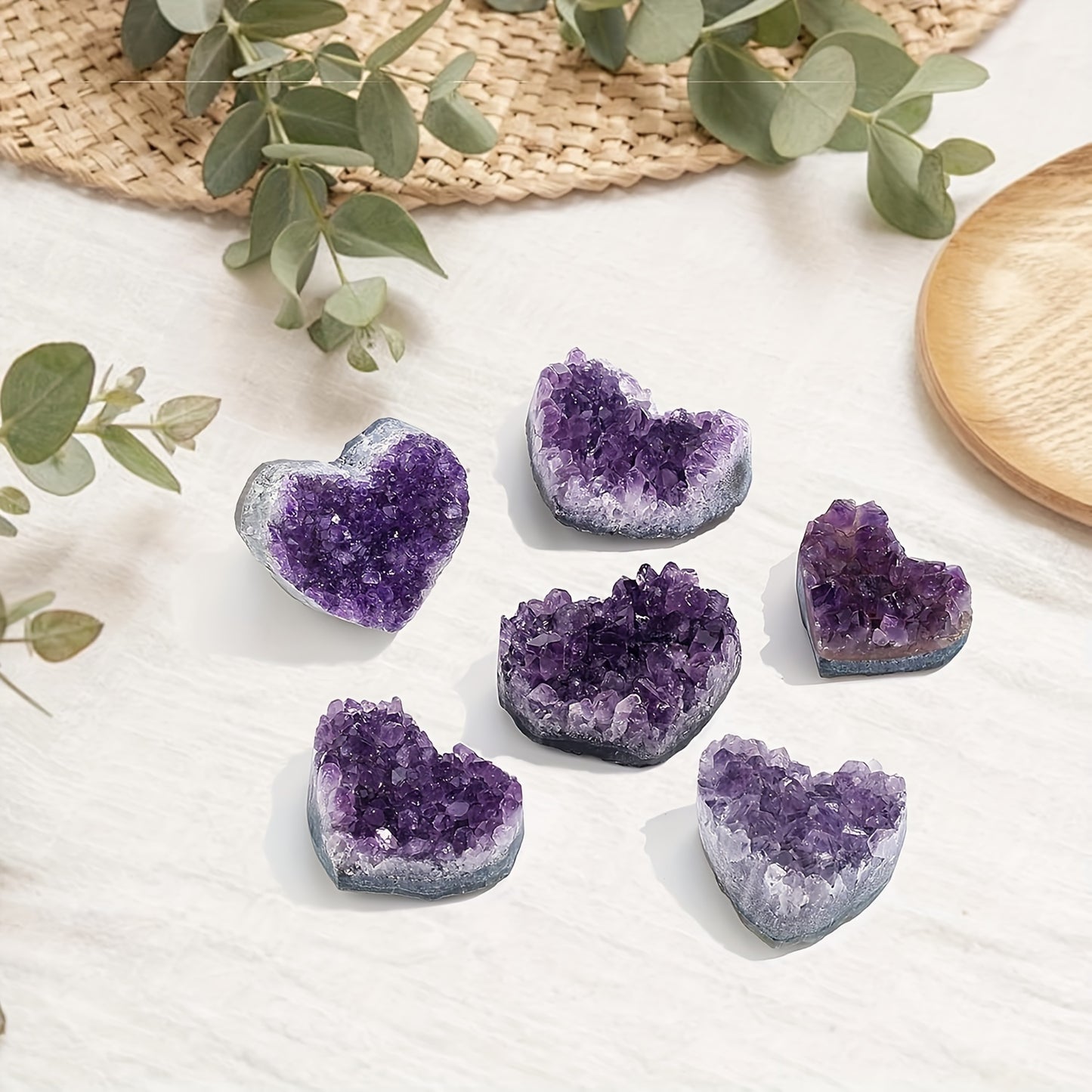 One natural amethyst, heart-shaped crystal ornament ranging from 1.18 to 3.99 cm for home decor and gifting