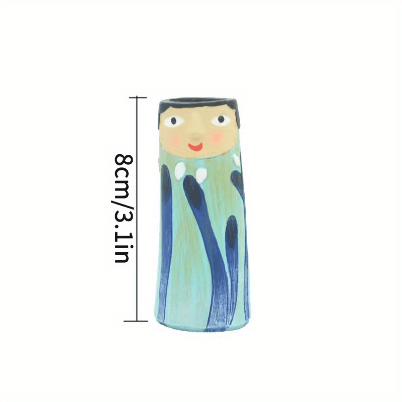 1pc Resin Spring Family Bud Vase, Bohemian Character Vase for Shelf Decor, Bathroom, Bedroom, Home Office, Wife Gift