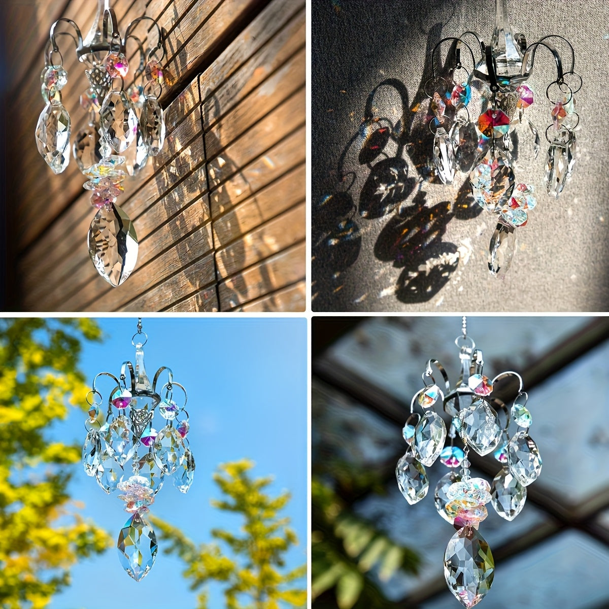 Crystal Bead Chandelier Branch Mirror Hanging Ornament, Prism Rainbow Manufacturer, Suitable for Home, Garden, Car, Anniversary Gift, Party Gift, Christmas Present, Perfect Gift for Any Occasion