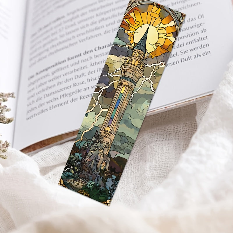30pcs YWWBLD Artistic Tarot Card Bookmarks - Vibrant Stained Glass-Style Illustrations, Multi-Functional Paper DIY Message Cards with Unique Characters for Reading & Crafting