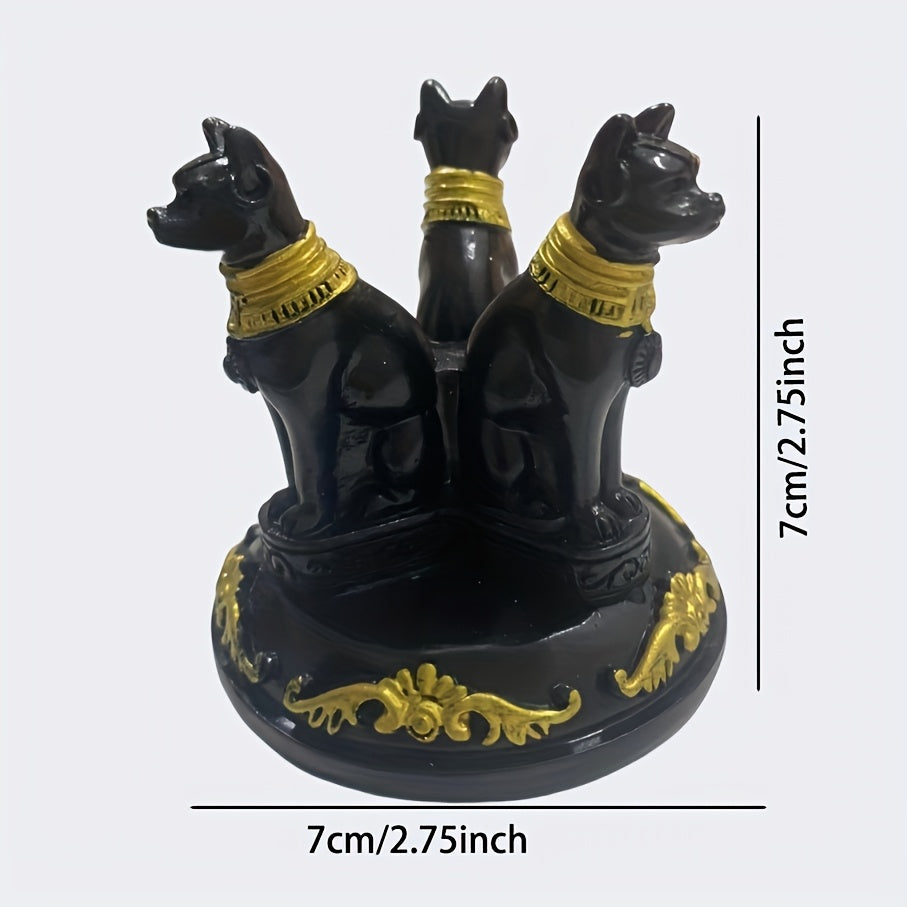 Egyptian Goddess Bastet Cat Statue with Crystal Ball Stand - Collectible Resin Figurine for Living Room, Indoor Use, No Electricity Required, Home Decor Desk Ornament, Gift for Cat Lovers (Ball Not Included)