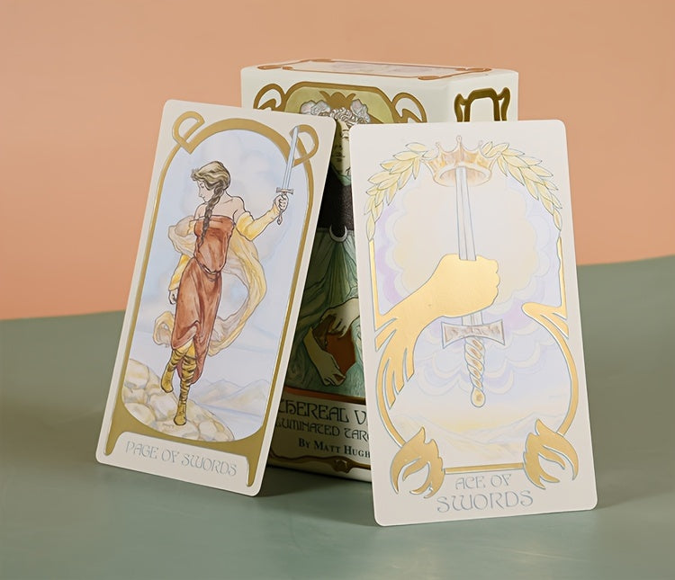 KEPNOY Ethereal Visions Tarot Deck - 78 Cards, Standard Size, Fortune Telling & Party Game, Perfect for Halloween, Thanksgiving, Christmas Gifts